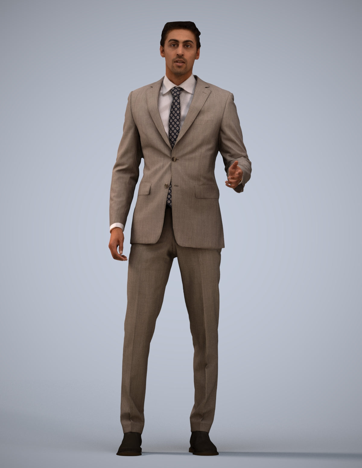 3D people model man business, scanned human for 3ds Max rendering