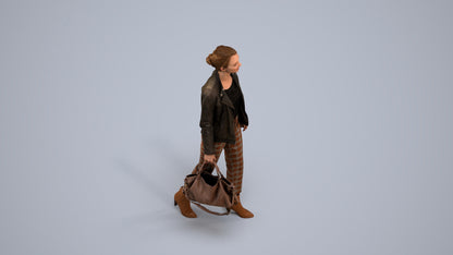 realistic 3D people woman business walking, render-ready for V-Ray and Corona, FBX OBJ, back view render