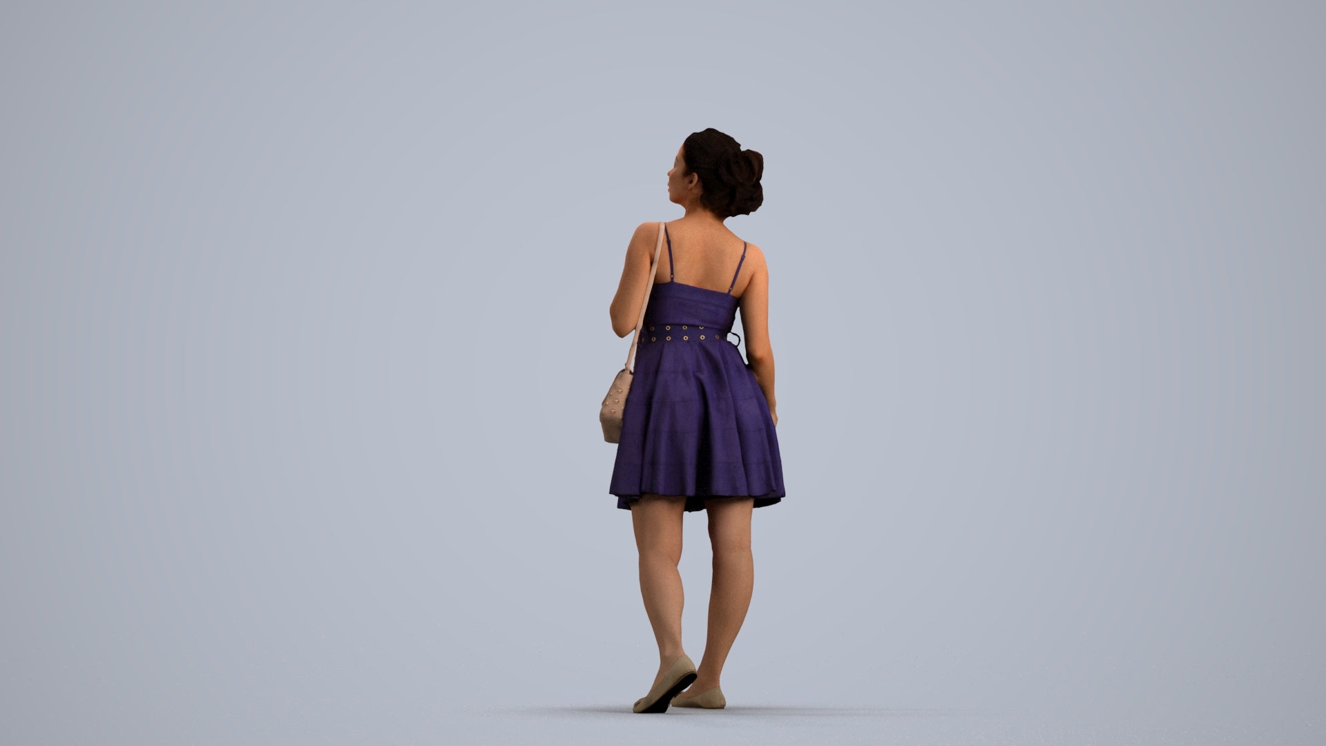 realistic 3D woman formal formalaffairs, scanned archviz people for Blender and 3ds Max, front view render