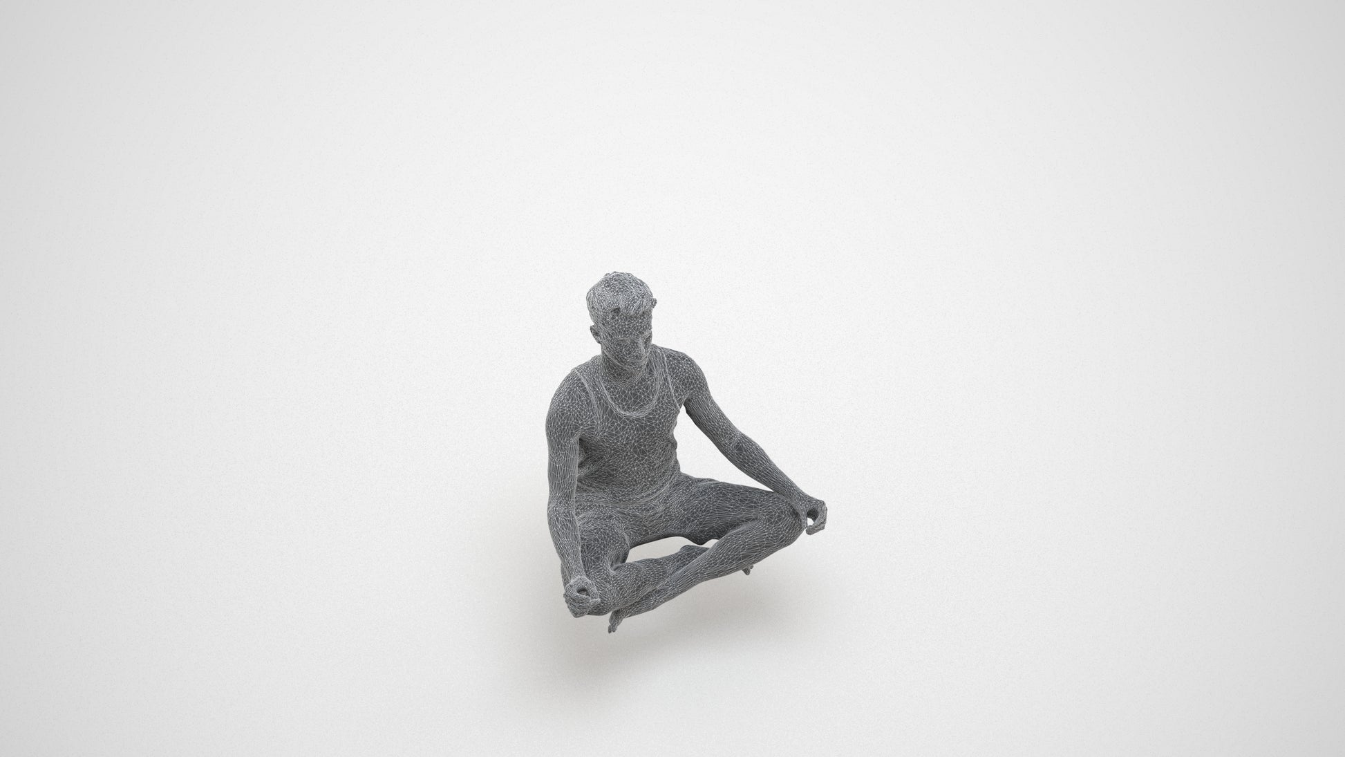 realistic 3D people man sport, render-ready for V-Ray and Corona, FBX OBJ, wireframe three-quarter view