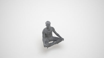 realistic 3D people man sport, render-ready for V-Ray and Corona, FBX OBJ, wireframe three-quarter view