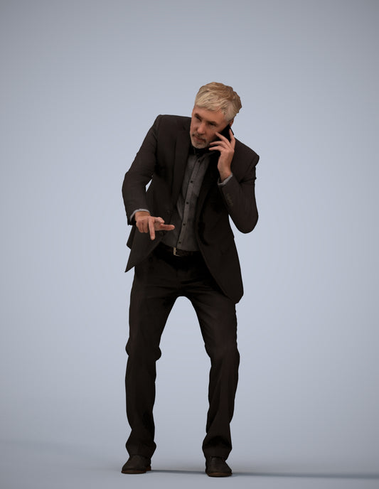 realistic 3D man business, scanned archviz people for Blender and 3ds Max