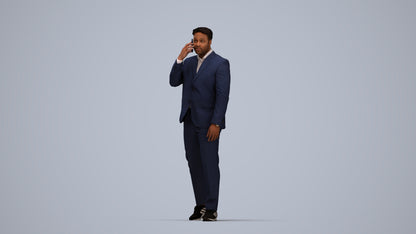 realistic 3D man business standing, scanned archviz people for Blender and 3ds Max, top-down view render