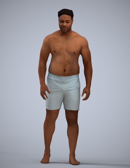 3D scanned man pool, photorealistic archviz people for Enscape and SketchUp