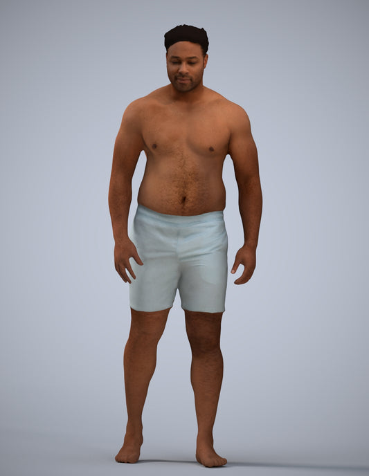 3D scanned man pool, photorealistic archviz people for Enscape and SketchUp
