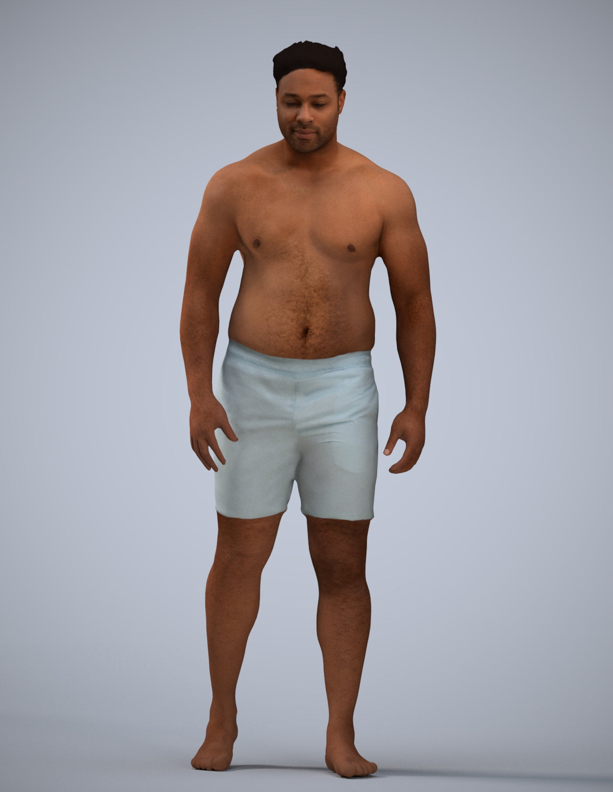 3D scanned man pool, photorealistic archviz people for Enscape and SketchUp