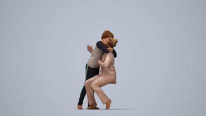 realistic 3D human girl kids, archviz people FBX OBJ for Blender, top-down view render