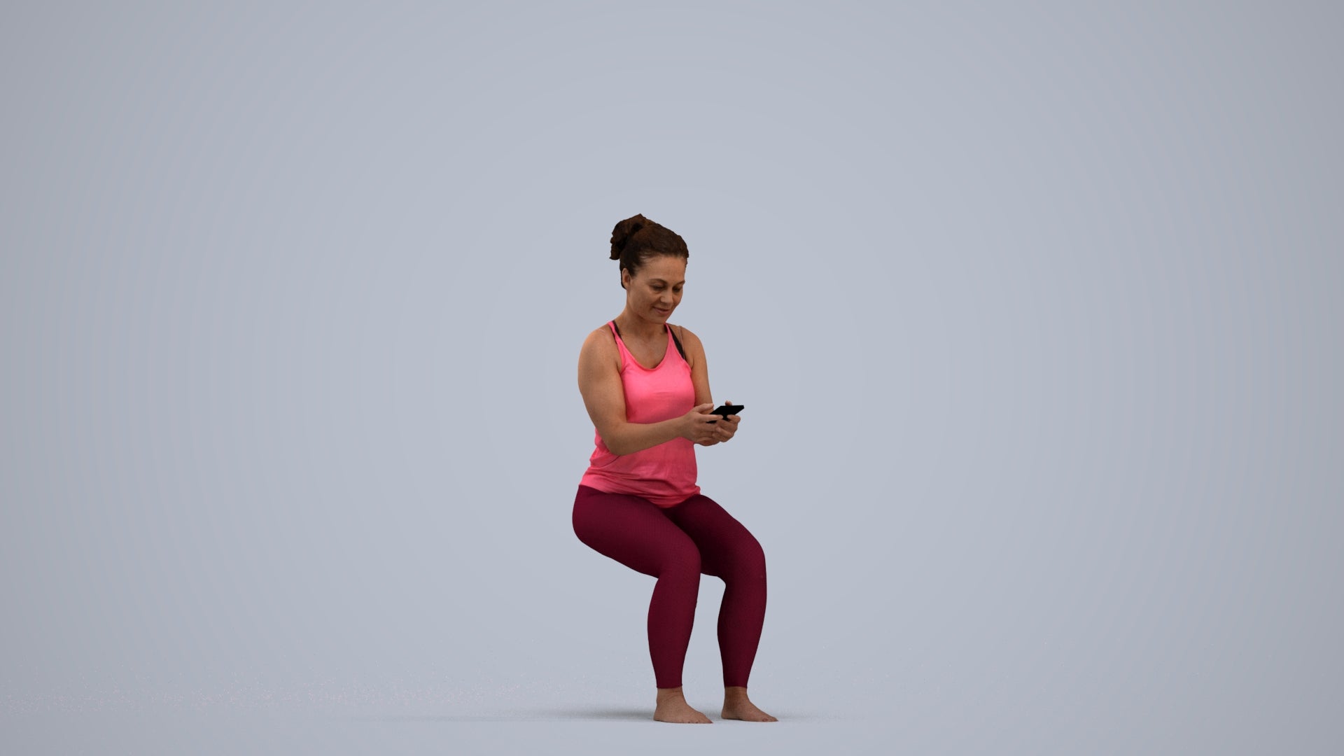 photogrammetry 3D woman sport, realistic human model archviz FBX, standing pose render