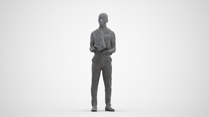 realistic 3D boy hospitality, scanned archviz people for Blender and 3ds Max, three-quarter front view render