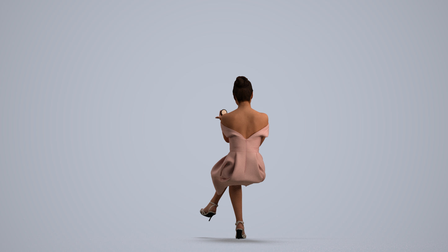realistic 3D human woman formal formalaffairs, archviz people FBX OBJ for Blender, front view render