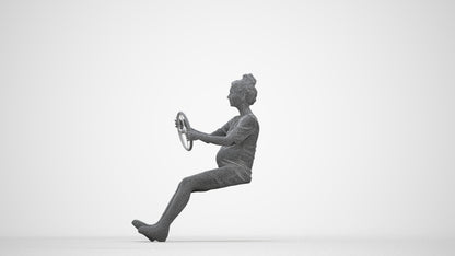 3D scanned boy driving casual, photorealistic archviz people for Enscape and SketchUp, wireframe back view
