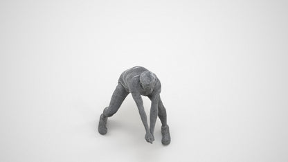 scanned 3D man sport, photogrammetry people for Enscape and V-Ray, wireframe three-quarter view