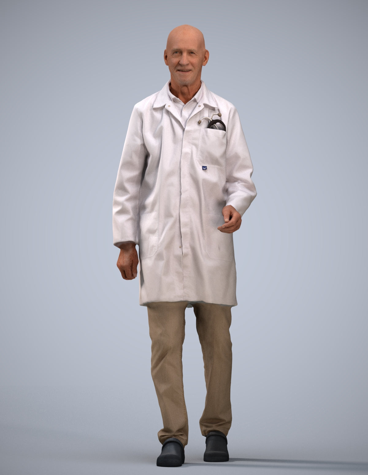 realistic 3D senior man medical, scanned archviz people for Blender and 3ds Max
