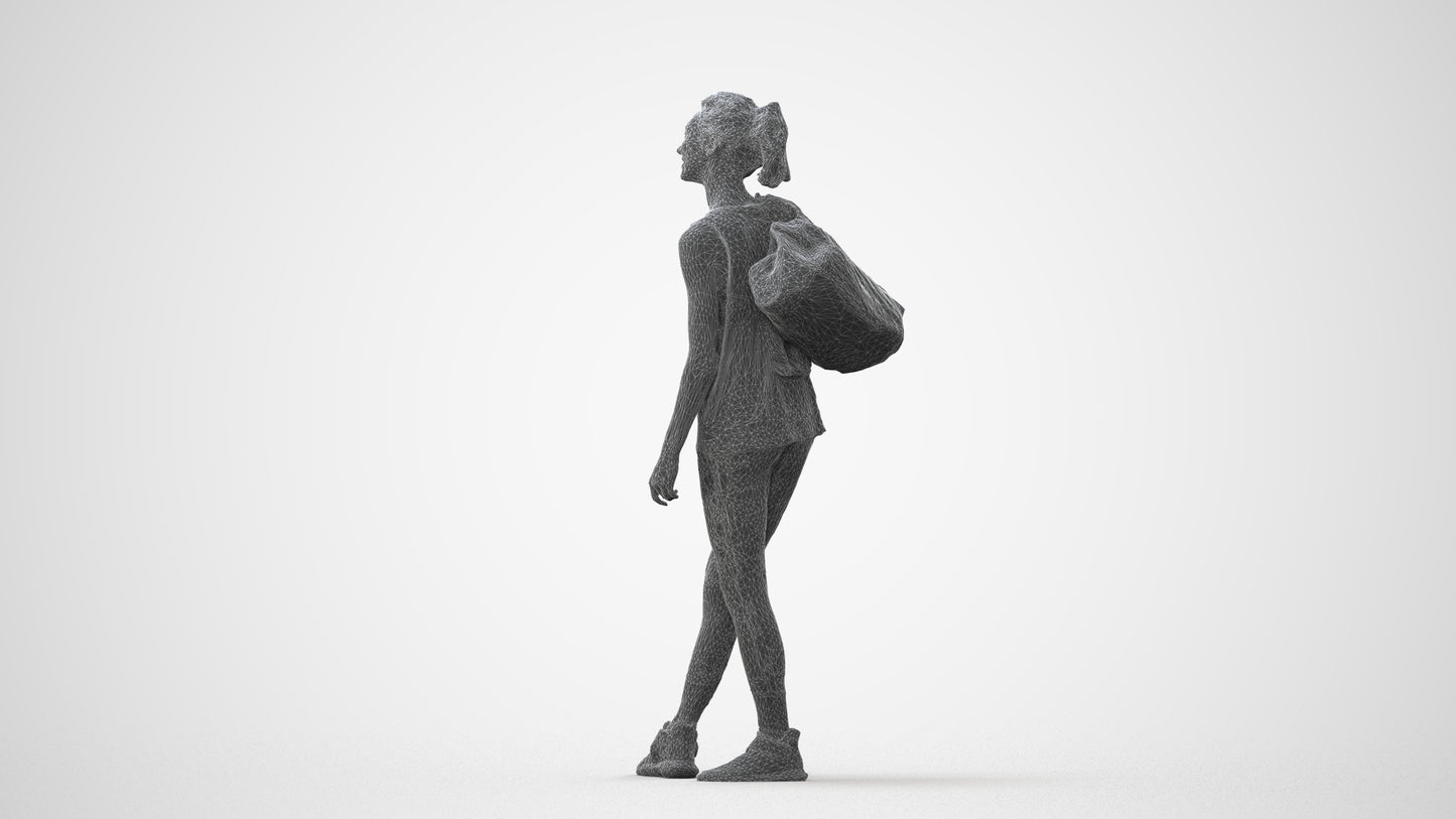 3D people model woman sport, scanned human for 3ds Max rendering, square thumbnail