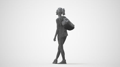 3D people model woman sport, scanned human for 3ds Max rendering, square thumbnail