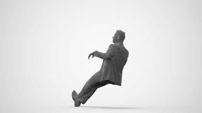 3D human model man business, photogrammetry scanned person for archviz, square thumbnail