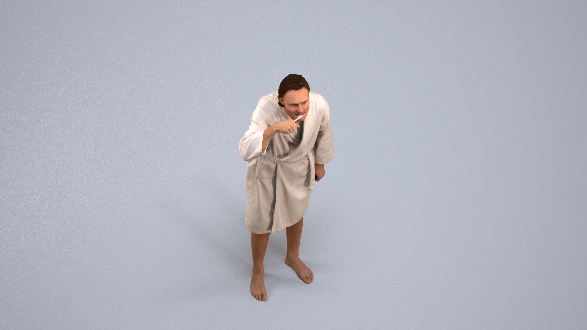photogrammetry 3D man casual bathroom, realistic human model archviz FBX, back view render