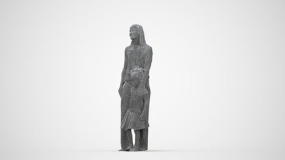 3D people model girl casual kids, scanned human for 3ds Max rendering, wireframe back view