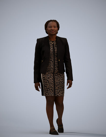 realistic 3D human woman business walking, archviz people FBX OBJ for Blender