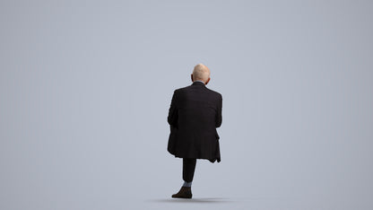 3D scanned senior man business, photorealistic archviz people for Enscape and SketchUp, front view render
