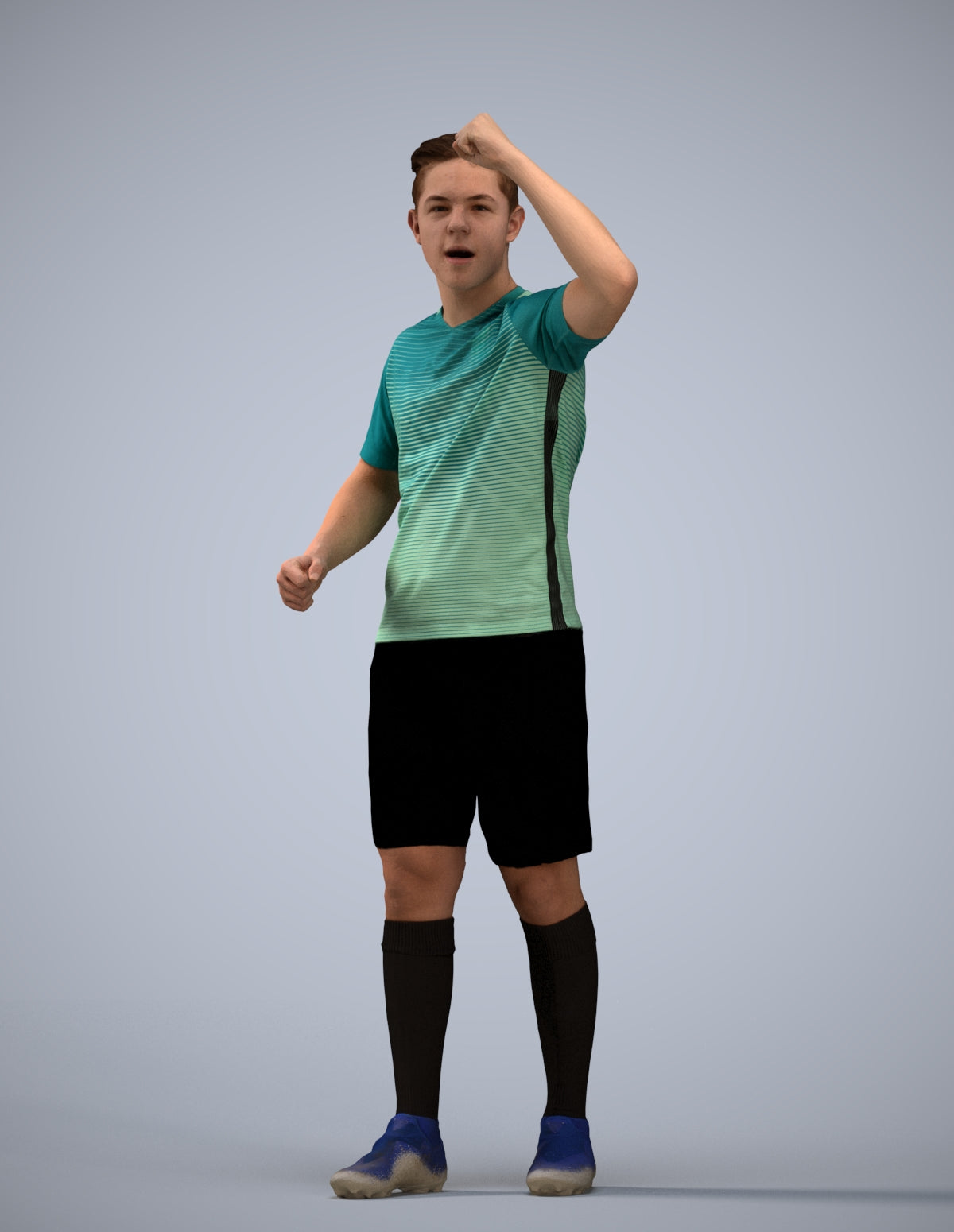 realistic 3D human boy sport, archviz people FBX OBJ for Blender