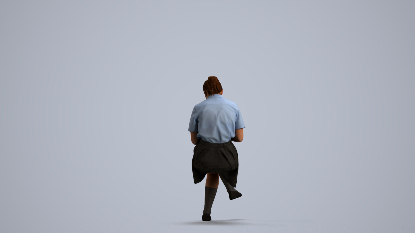 realistic 3D girl mix, scanned archviz people for Blender and 3ds Max, front view render
