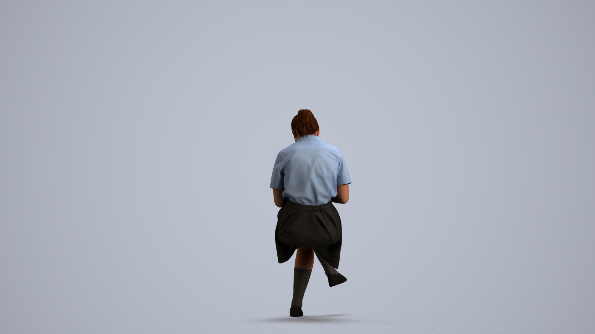 realistic 3D girl mix, scanned archviz people for Blender and 3ds Max, front view render