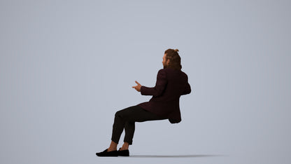 realistic 3D human man formal formalaffairs, archviz people FBX OBJ for Blender, three-quarter view render