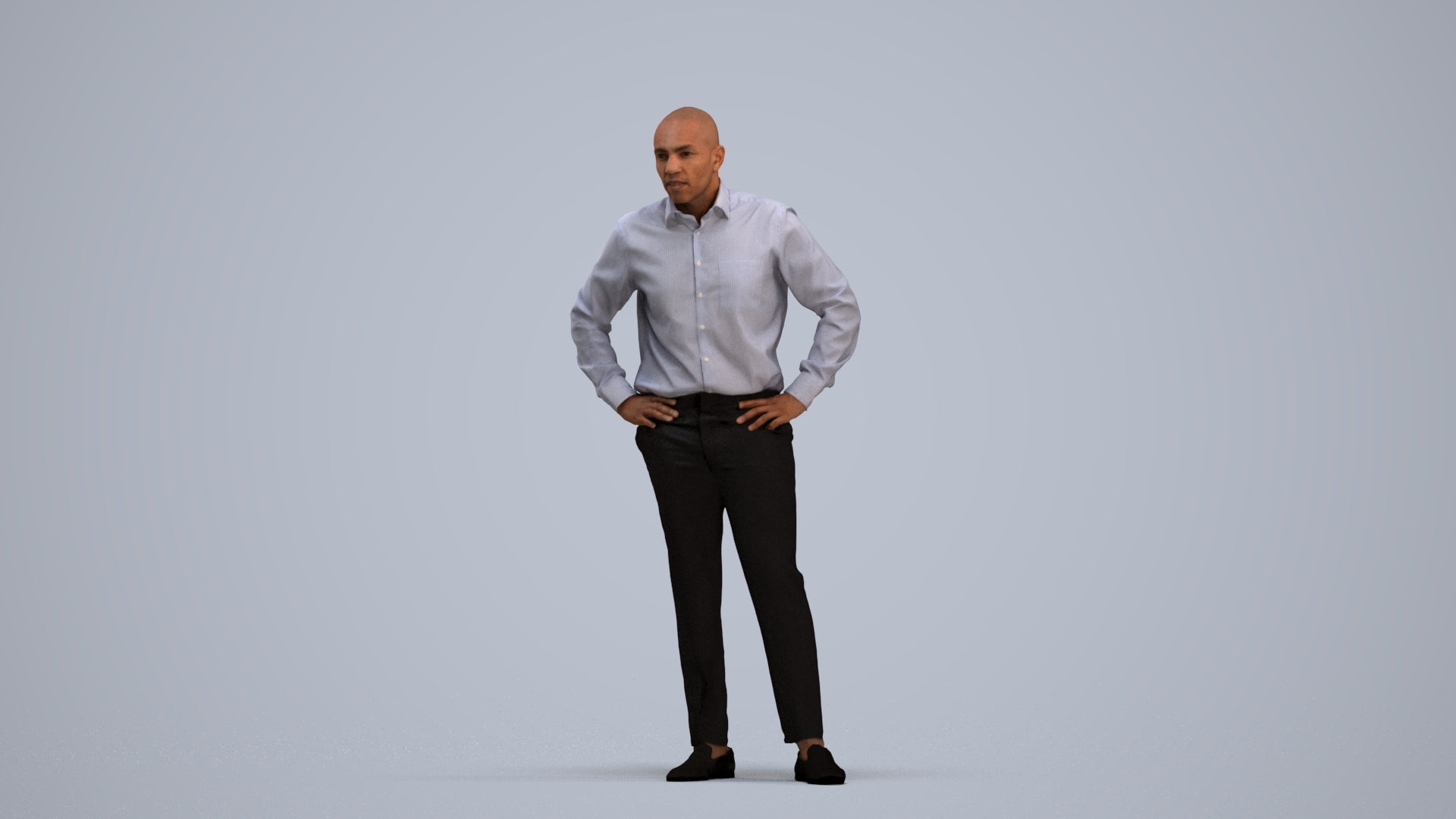 3D scanned man business, photorealistic archviz people for Enscape and SketchUp, standing pose render