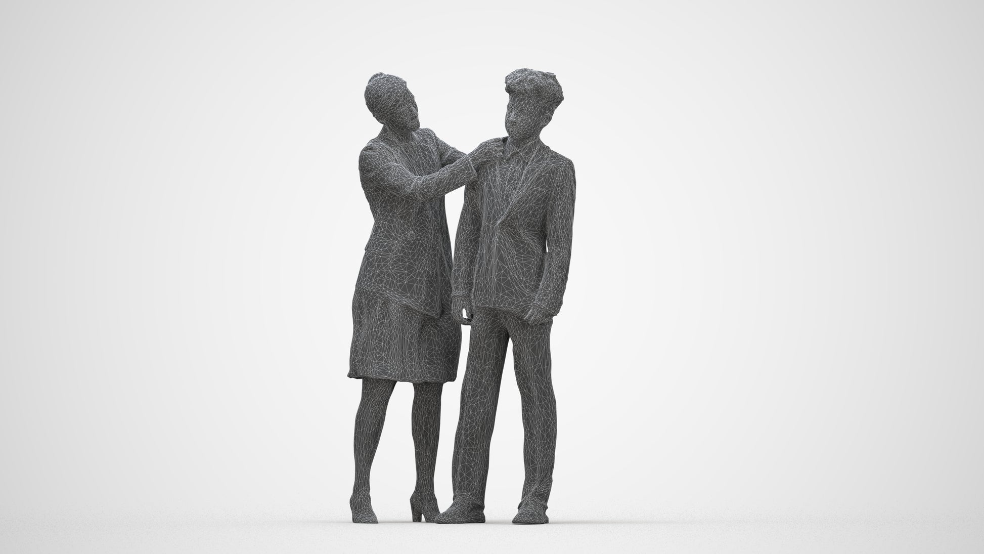 photogrammetry 3D girl kids, realistic human model archviz FBX, wireframe back view