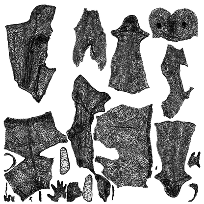 3D people model man pool, scanned human for 3ds Max rendering, wireframe top-down view