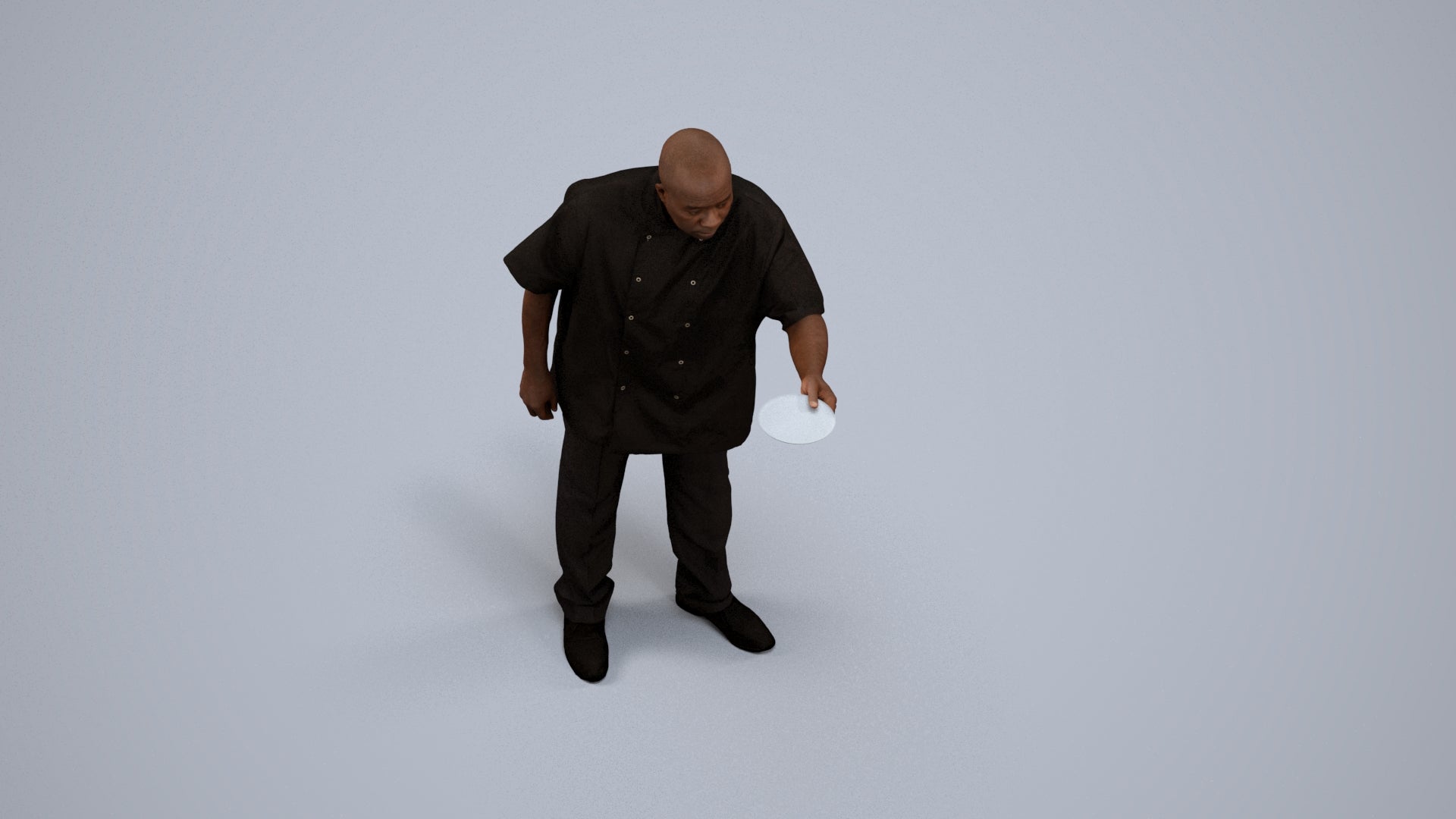 scanned 3D man hospitality, photogrammetry people for Enscape and V-Ray, back view render