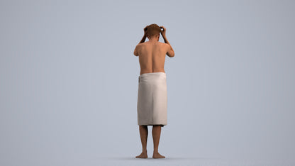realistic 3D people man bathroom, render-ready for V-Ray and Corona, FBX OBJ, front view render