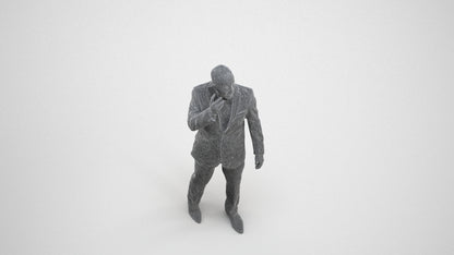 realistic 3D people man business, render-ready for V-Ray and Corona, FBX OBJ, wireframe three-quarter view