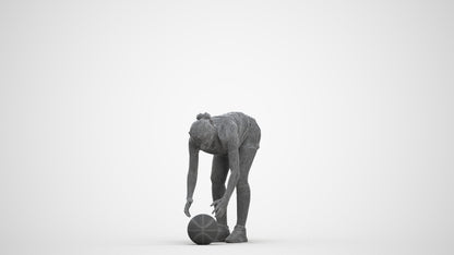 scanned 3D woman sport, photogrammetry people for Enscape and V-Ray, three-quarter front view render