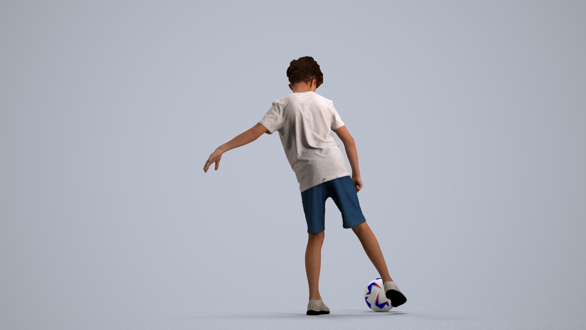 realistic 3D boy sport kids, scanned archviz people for Blender and 3ds Max, front view render