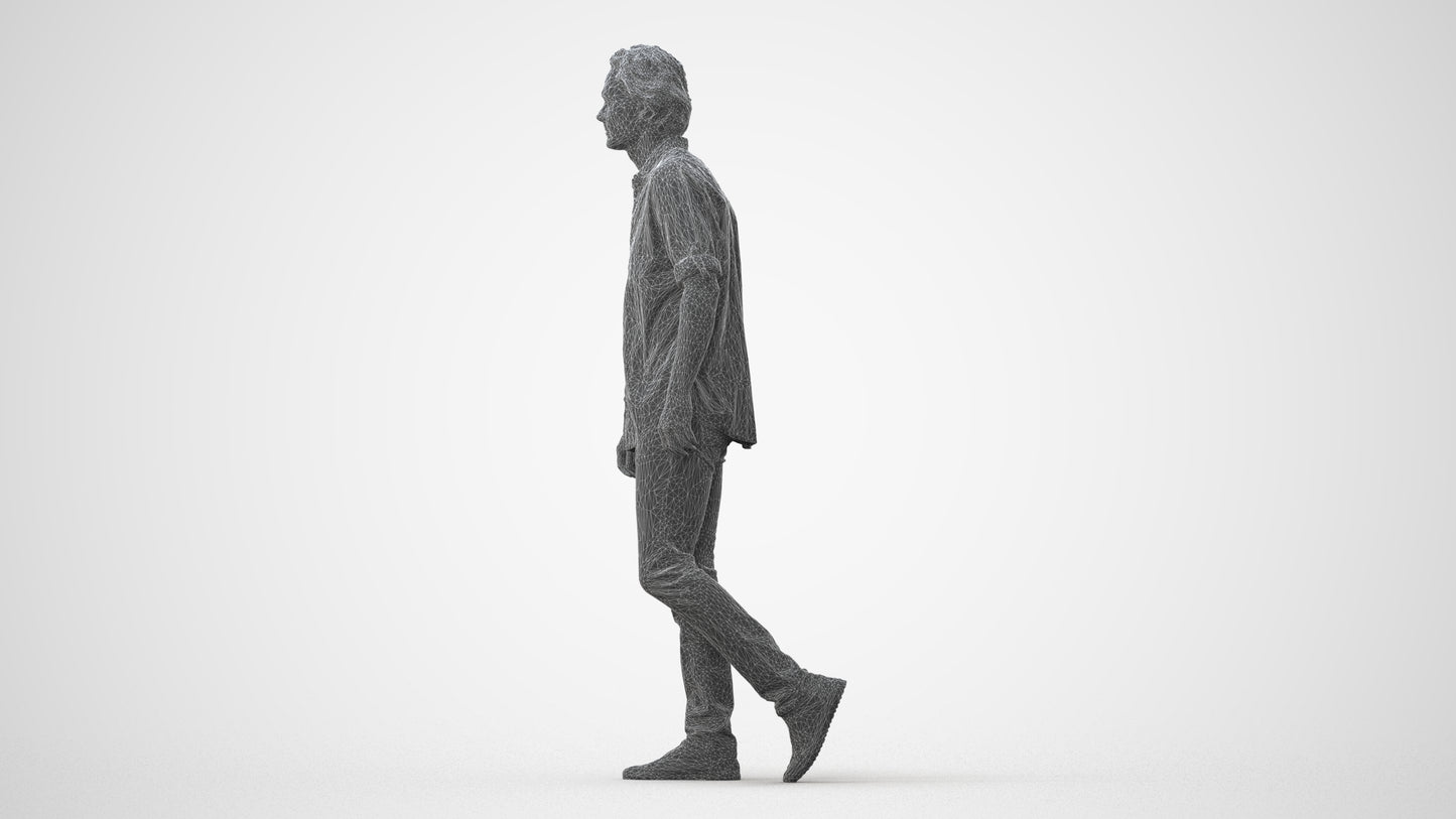 realistic 3D people man casual standing, render-ready for V-Ray and Corona, FBX OBJ, square thumbnail