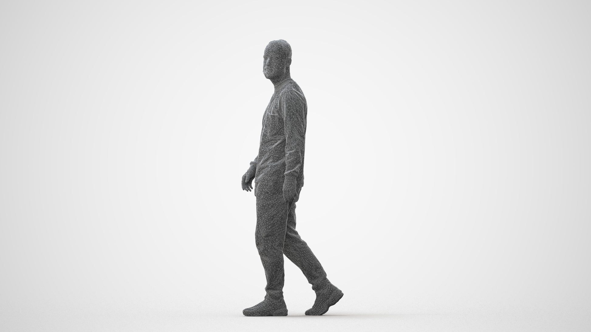 3D scanned man walking casual, photorealistic archviz people for Enscape and SketchUp, square thumbnail