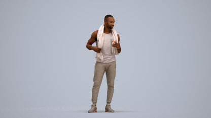 realistic 3D people man casual sport, render-ready for V-Ray and Corona, FBX OBJ, standing pose render
