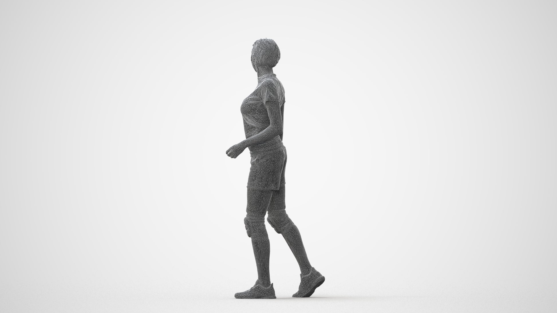 3D people model woman sport, scanned human for 3ds Max rendering, square thumbnail