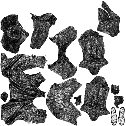 realistic 3D man casual sitting, scanned archviz people for Blender and 3ds Max, wireframe top-down view