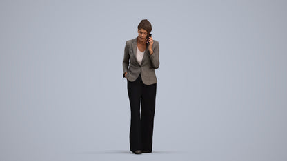 3D human model woman business, photogrammetry scanned person for archviz, standing pose render
