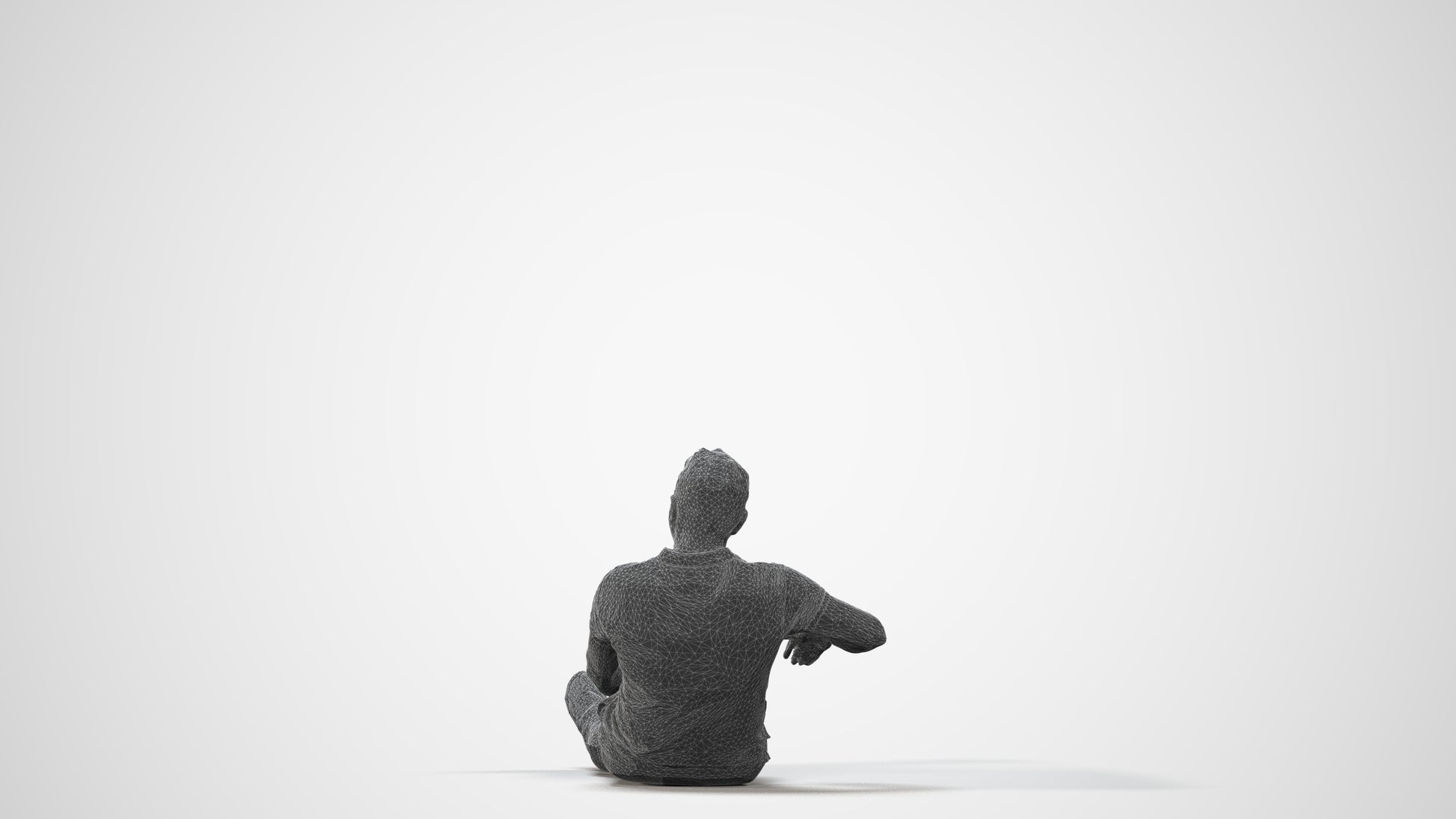 3D scanned man sitting casual, photorealistic archviz people for Enscape and SketchUp, square thumbnail