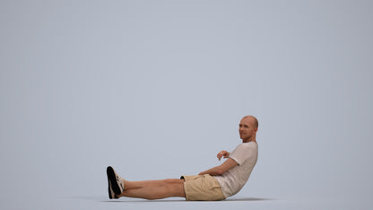 3D scanned man sitting casual, photorealistic archviz people for Enscape and SketchUp, standing pose render
