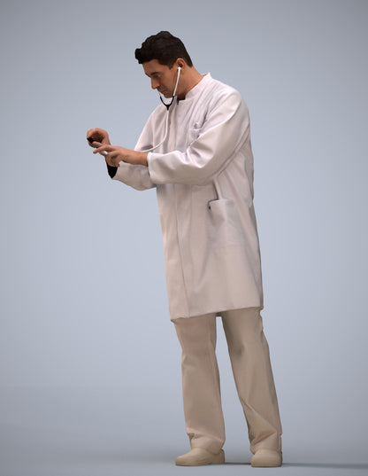 realistic 3D people man medical, render-ready for V-Ray and Corona, FBX OBJ