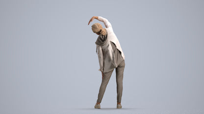 realistic 3D people senior woman sport, render-ready for V-Ray and Corona, FBX OBJ, front view render