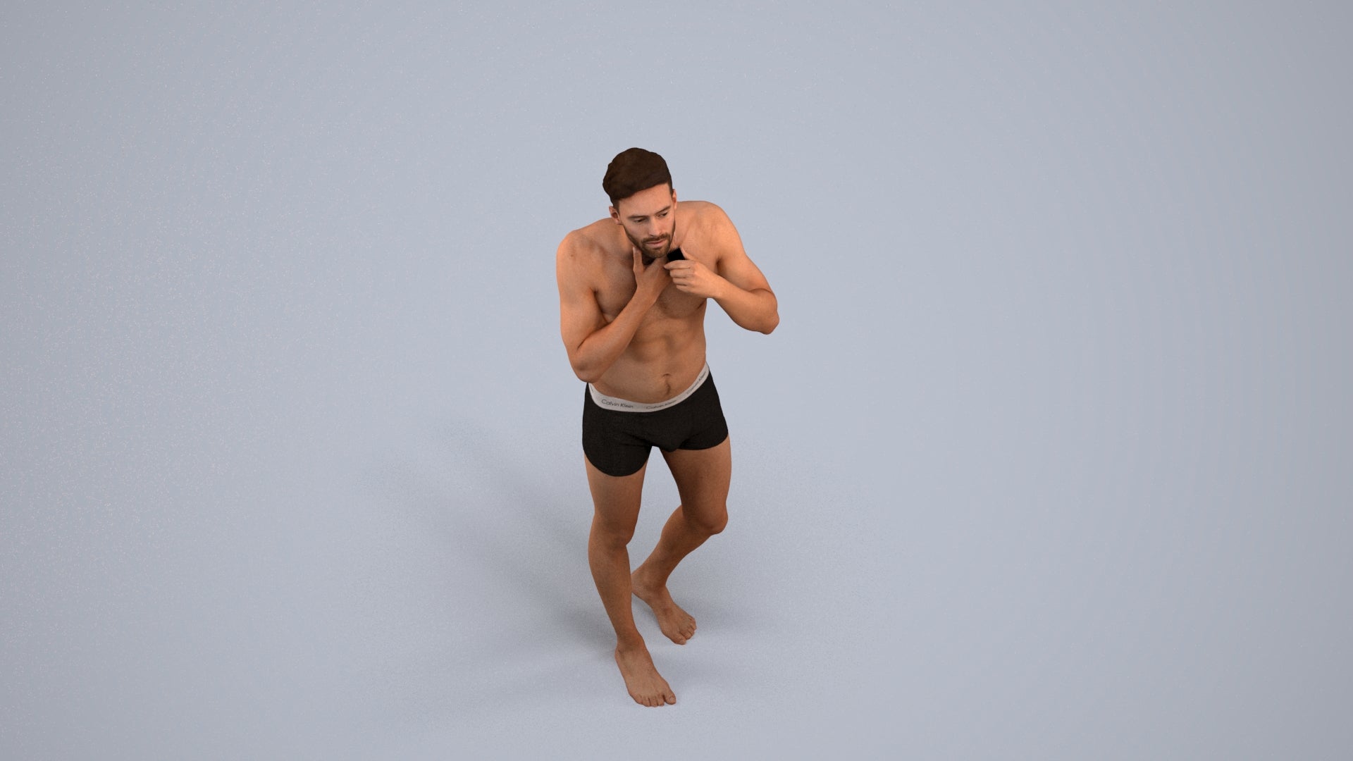 photogrammetry 3D man mix, realistic human model archviz FBX, back view render