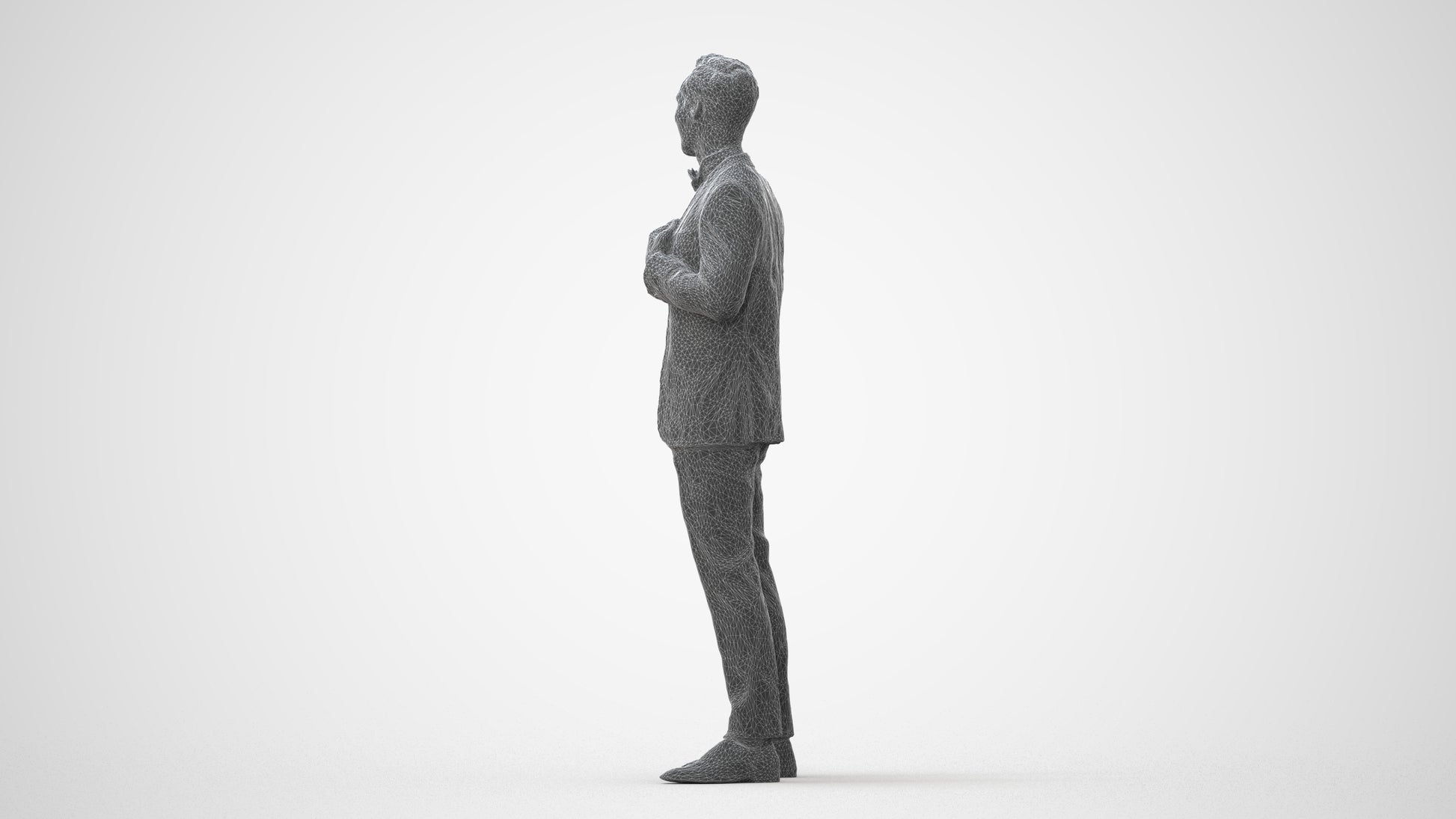 3D human model man formal formalaffairs, photogrammetry scanned person for archviz, square thumbnail