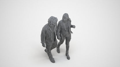 3D human model woman casual shopping, photogrammetry scanned person for archviz, wireframe three-quarter view