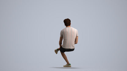 realistic 3D human man casual sitting, archviz people FBX OBJ for Blender, front view render